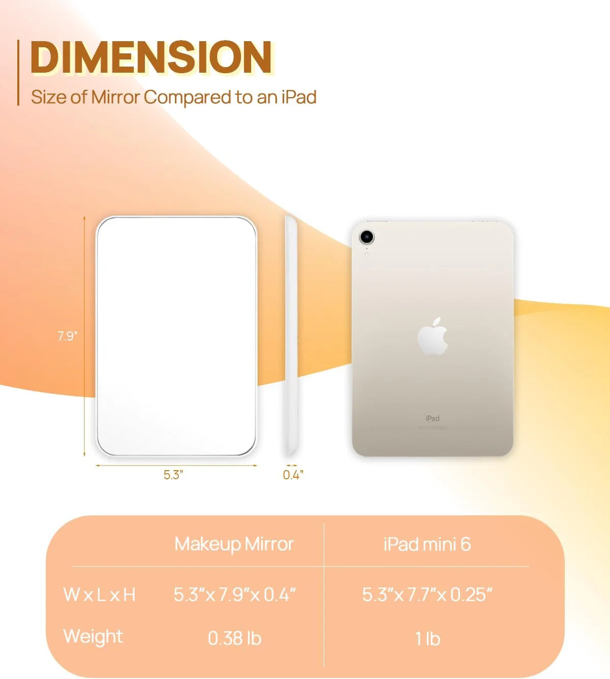 MIRRORWIX Desk Makeup Mirror – 8 x 5 Inches Table Mirror with Foldable Stand & Hanging Hole, Portable Travel Vanity Mirror