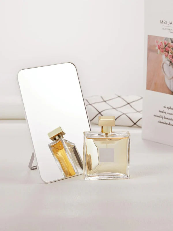 MIRRORWIX Desk Makeup Mirror – 8 x 5 Inches Table Mirror with Foldable Stand & Hanging Hole, Portable Travel Vanity Mirror